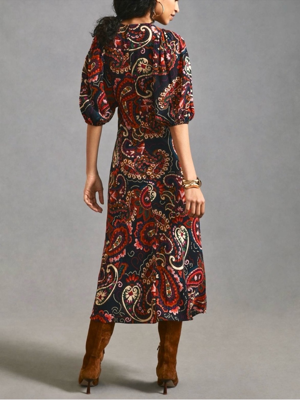 Anthropologie - Kachel Paisley Midi Dress, Curve - Picture 2 of 5